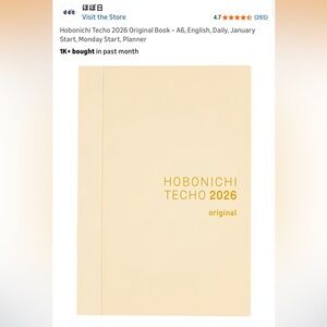 Hobonichi Techo 2026 Original Planner - Cream